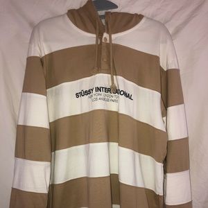 Stussy Stripe Pullover Hooded Sweatshirt